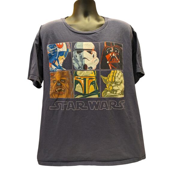 Star Wars Disney Mens 2XL T Shirt Sci Fi Graphic Darth Vader Yoda Chewbacca Boba - Picture 7 of 12